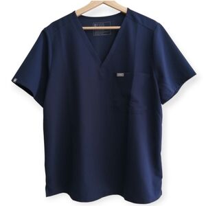 Figs Catarina One Pocket Scrub Top Navy XL